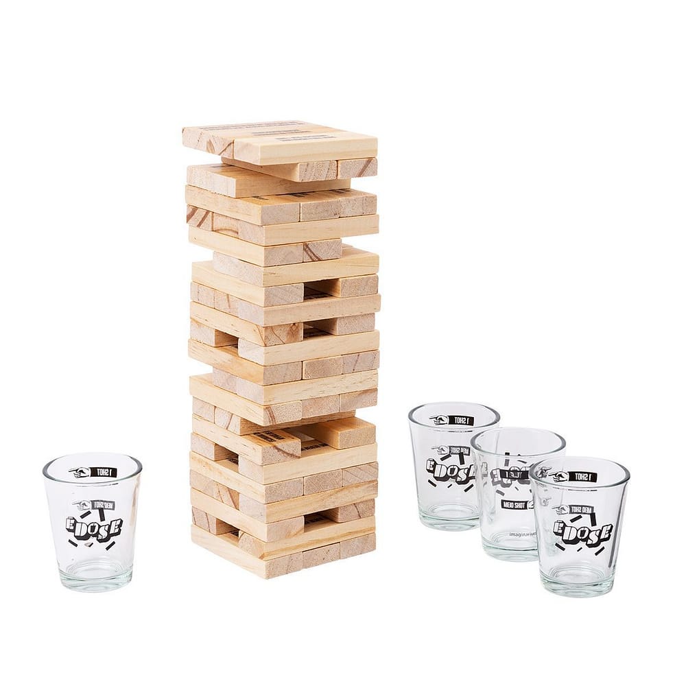 Jogo Jenga Com Copos e Dose