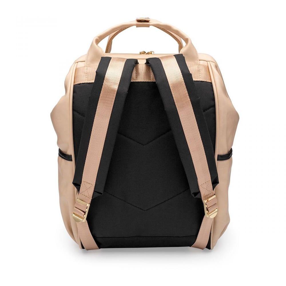 Mochila laptop frame creme e dourado