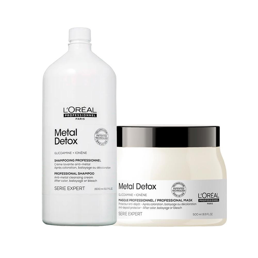 Kit L'Oréal Professionnel Serie Expert Metal Detox – Shampoo 1500ml e Máscara 500g