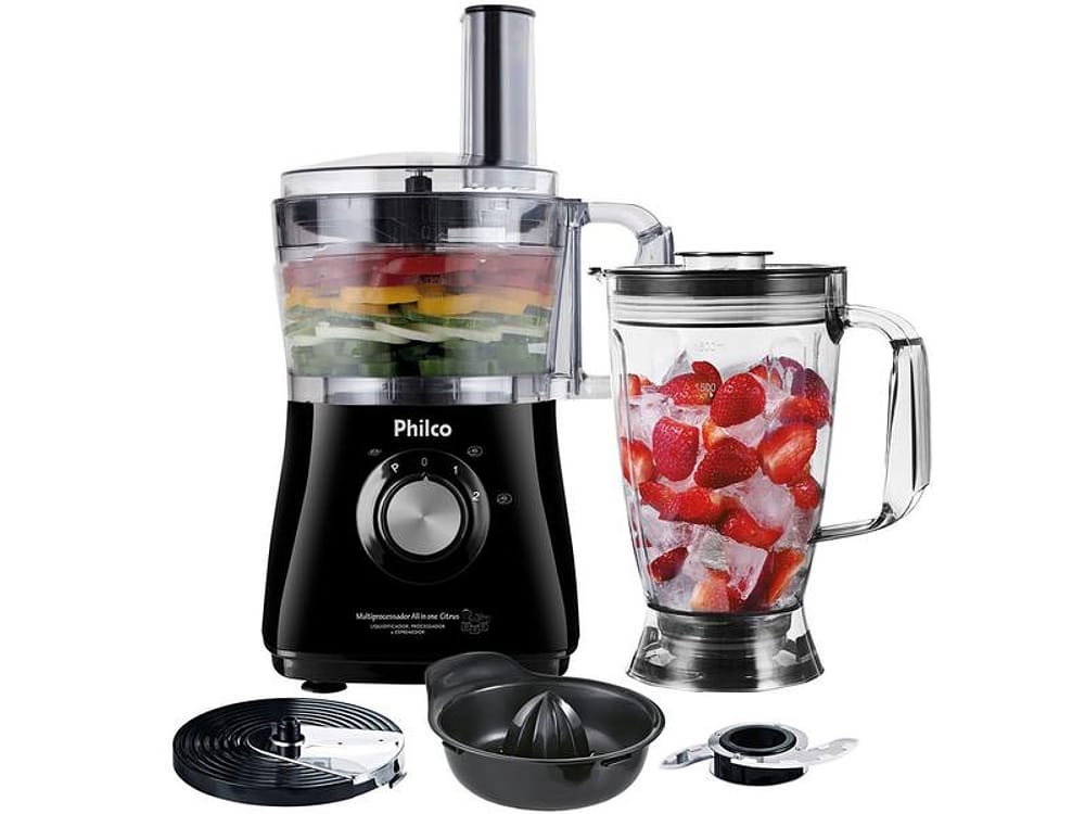 Multiprocessador Philco Preto All in One 2 Citrus 2 Velocidades + Pulsar 800W