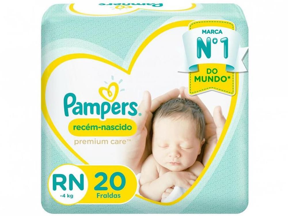 Fralda Pampers Premium Care RN - Até 4kg 20 Unidades