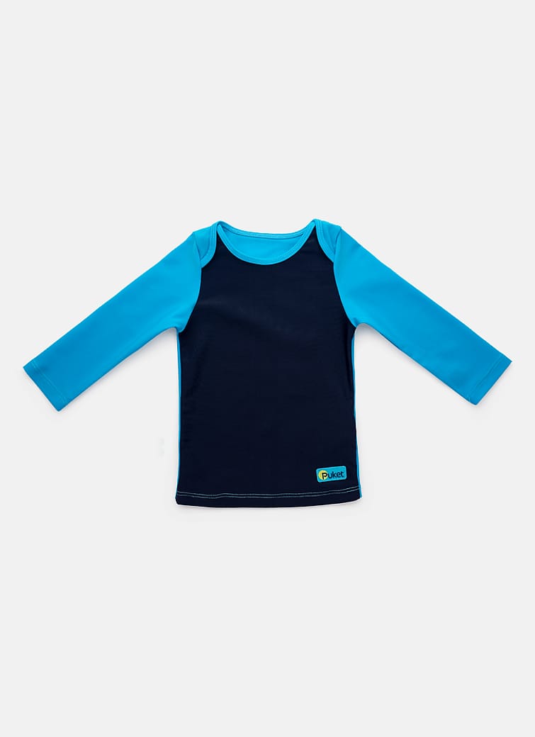 Camiseta Praia com Proteção Solar Bebê Menino Color Block