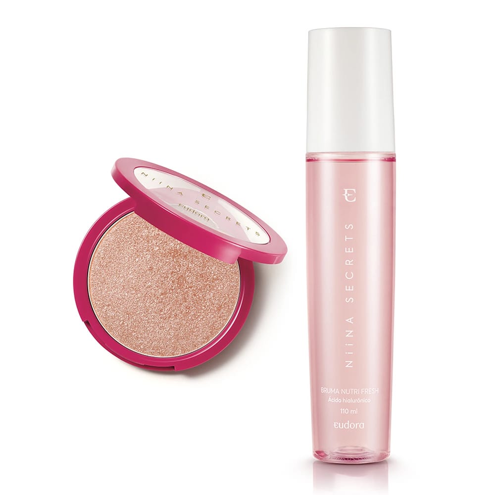 Eudora Kit Niina Secrets Iluminador Rosé + Bruma Nutri Fresh