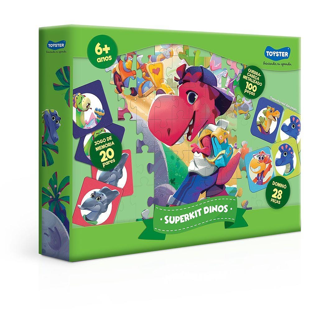 Super Kit Metalizado Com 3 Jogos Dinos - Toyster