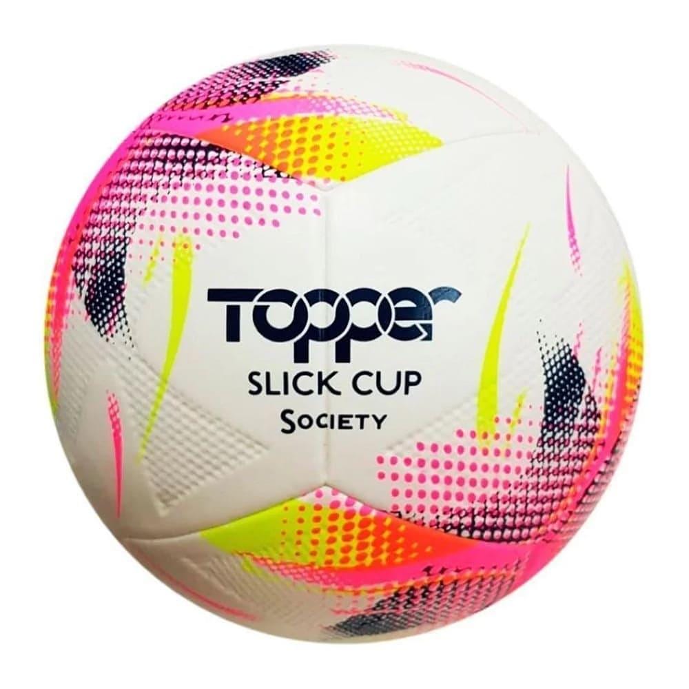 Bola Topper Slick Cup Campo Amarelo Neon Rosa e Azul - Topper