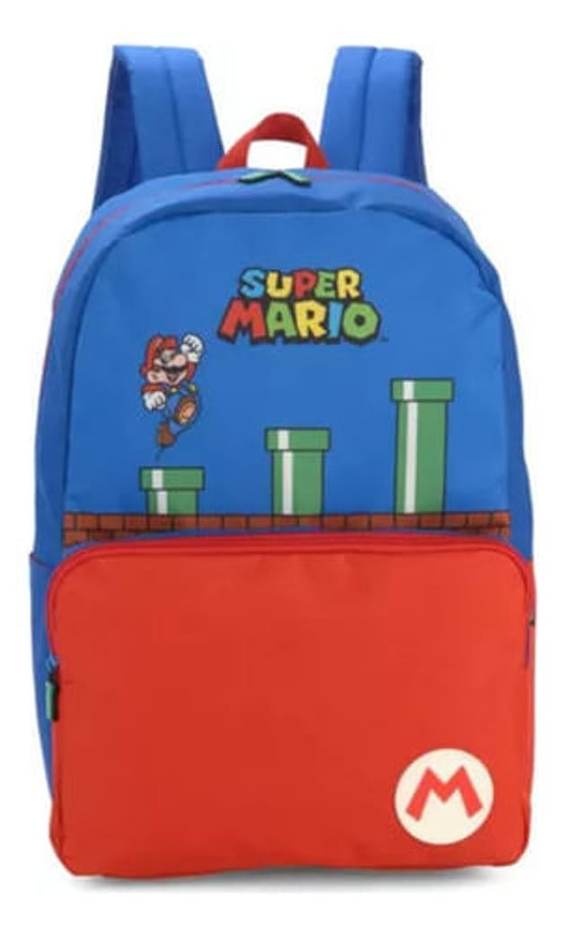 Mochila Escolar Super Mario Azul - Luxcel