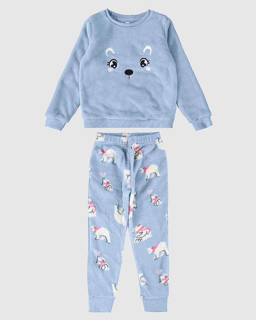 Pijama Infantil Menino Urso-Polar Em Fleece Malwee Kids