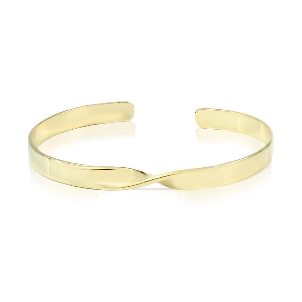 BRACELETE FEMININO FOLHEADO A OURO 18K TORCIDO CALY