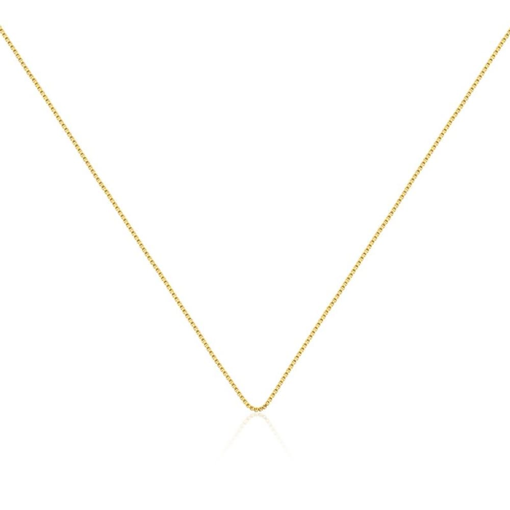 Corrente veneziana feminina banhada em ouro 18k - 80cm com extensor - cordão