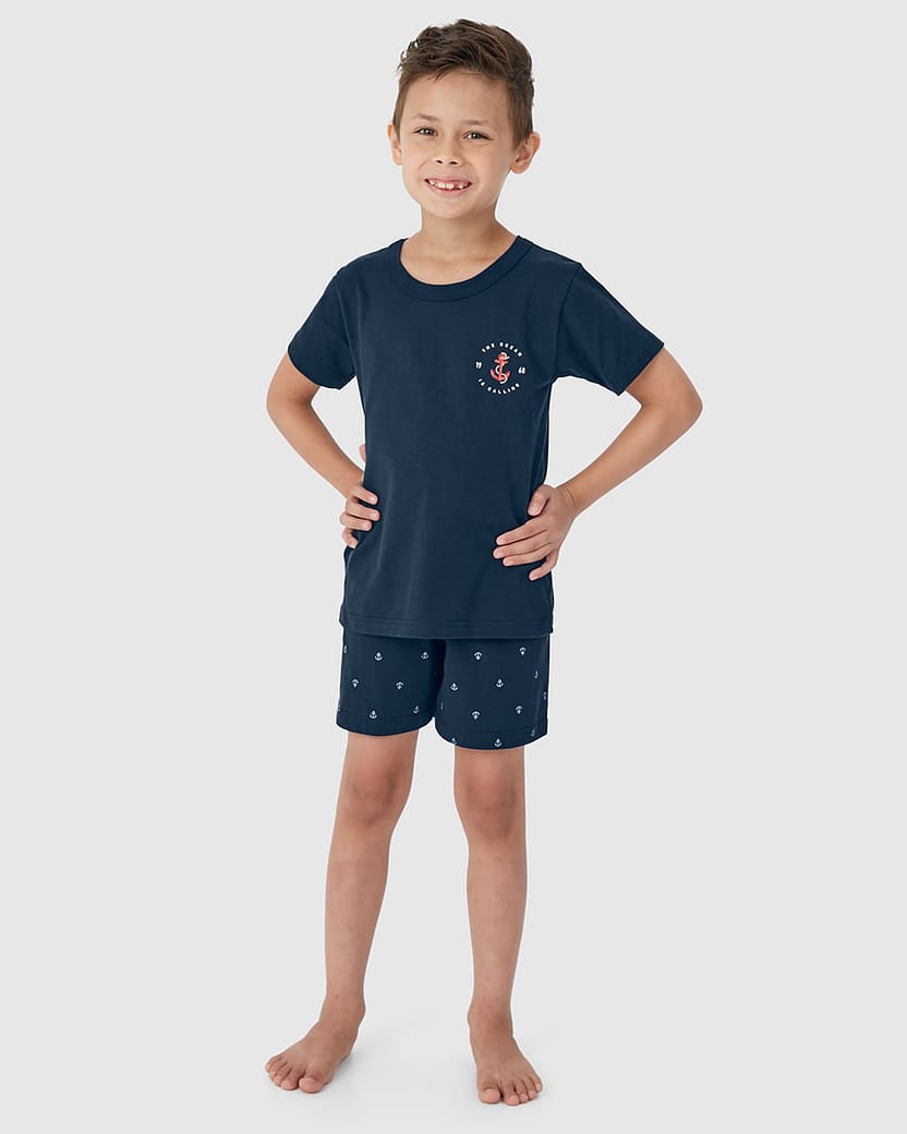 Pijama Infantil Menino The Ocean Is Calling Em Algodão Malwee Kids