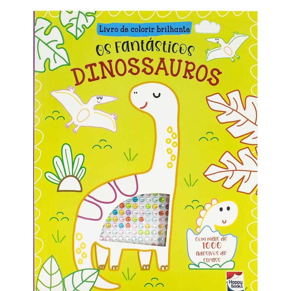 Livro de Colorir Brilhante Dinossauros - Happy Books